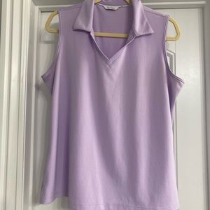 Lavender Lady Hagen golf shirt.